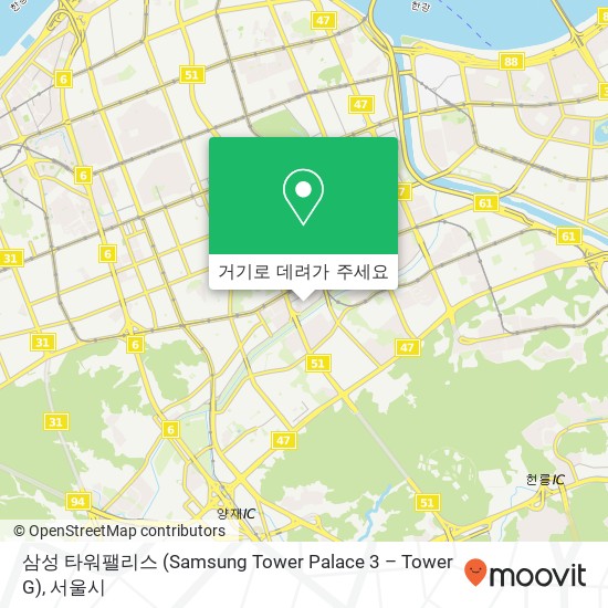 삼성 타워팰리스 (Samsung Tower Palace 3 – Tower G) 지도