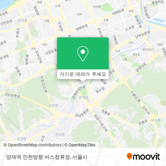양재역 인천방향 버스정류장 지도