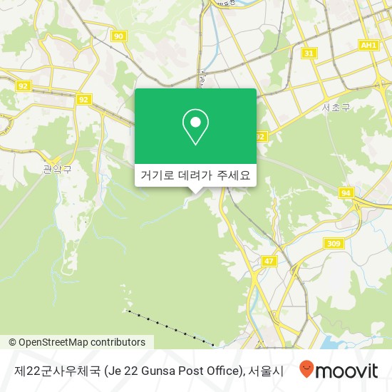 제22군사우체국 (Je 22 Gunsa Post Office) 지도