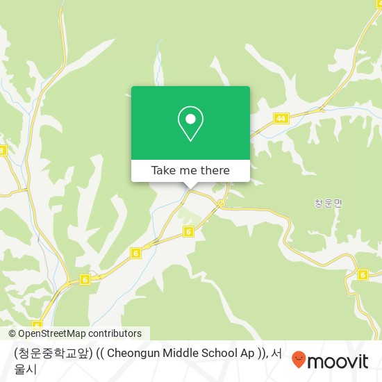 (청운중학교앞) (( Cheongun Middle School Ap )) 지도