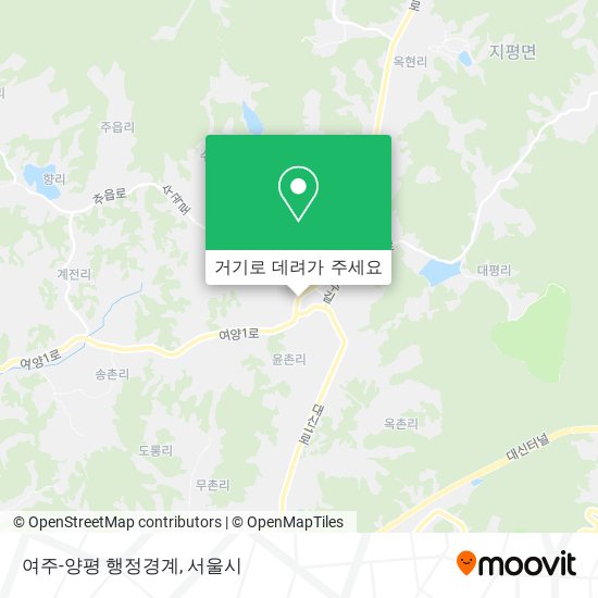 여주-양평 행정경계 지도