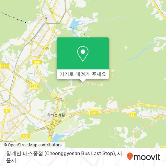 청계산 버스종점 (Cheonggyesan Bus Last Stop) 지도