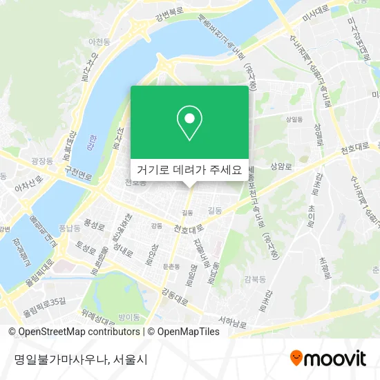 명일불가마사우나 지도