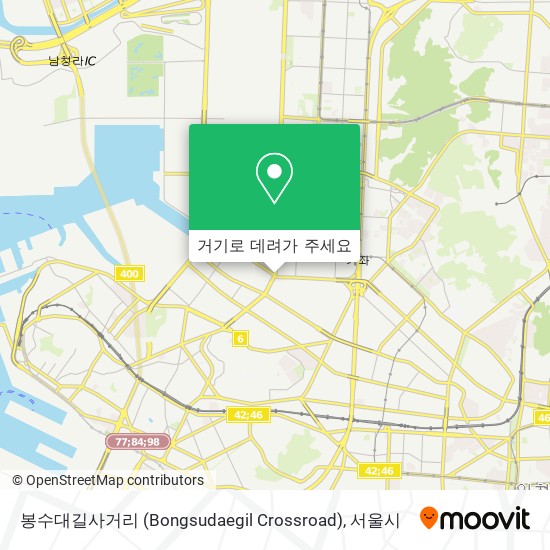봉수대길사거리 (Bongsudaegil Crossroad) 지도