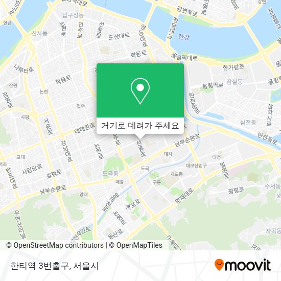 한티역 3번출구 지도