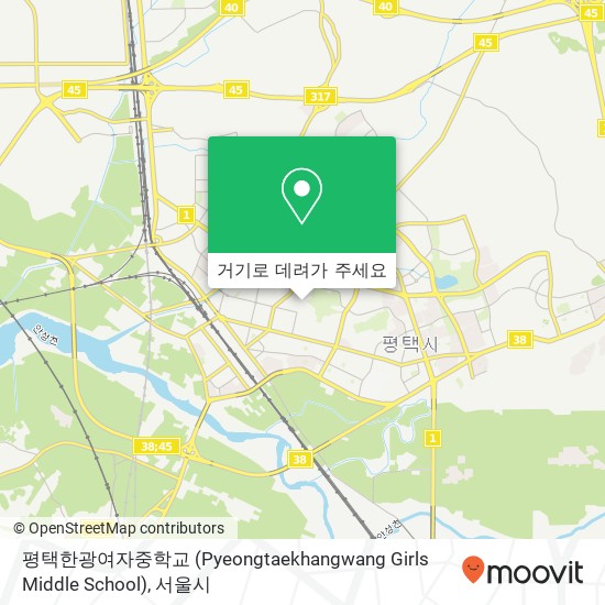 평택한광여자중학교 (Pyeongtaekhangwang Girls Middle School) 지도
