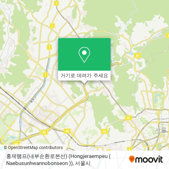 홍제램프(내부순환로본선) (Hongjeraempeu ( Naebusunhwannobonseon )) 지도
