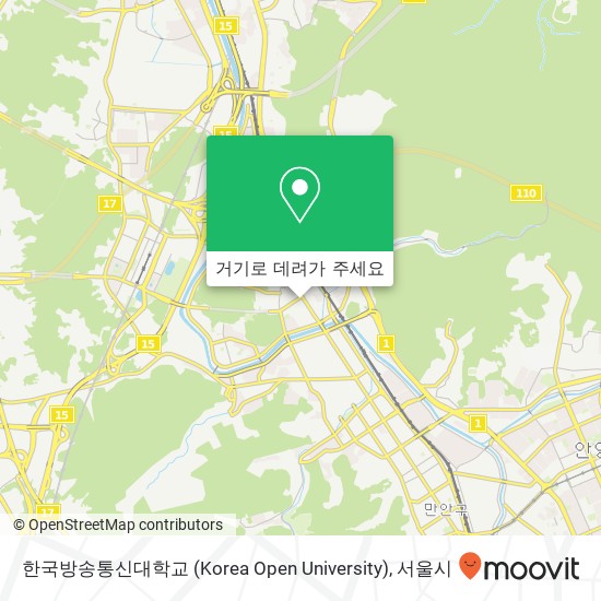한국방송통신대학교 (Korea Open University) 지도