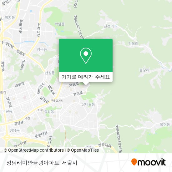 성남래미안금광아파트 지도