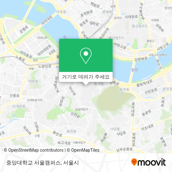 중앙대학교 서울캠퍼스 지도