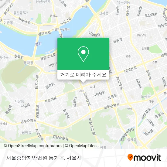 서울중앙지방법원 등기곡 지도