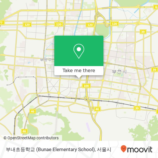 부내초등학교 (Bunae Elementary School) 지도