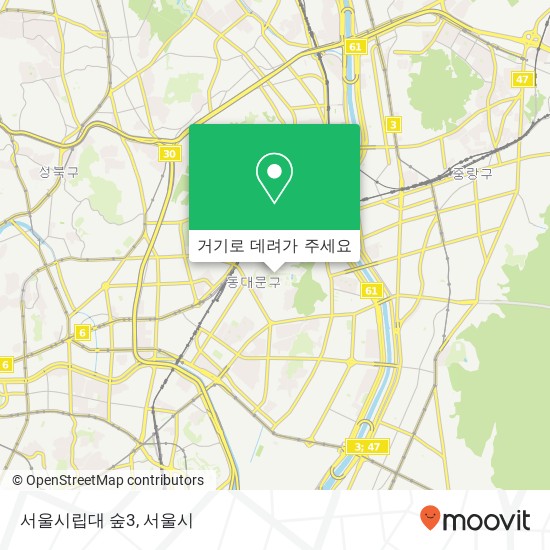 서울시립대 숲3 지도