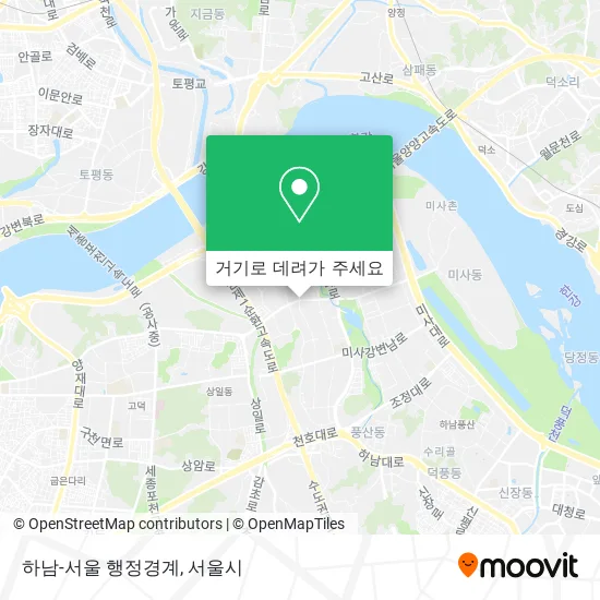 하남-서울 행정경계 지도