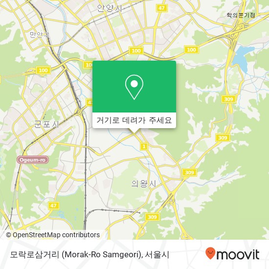 모락로삼거리 (Morak-Ro Samgeori) 지도
