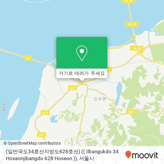 (일반국도34호선지방도628호선) (( Ilbangukdo 34 Hoseonjibangdo 628 Hoseon )) 지도