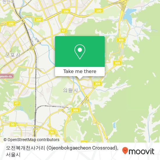 오전복개천사거리 (Ojeonbokgaecheon Crossroad) 지도