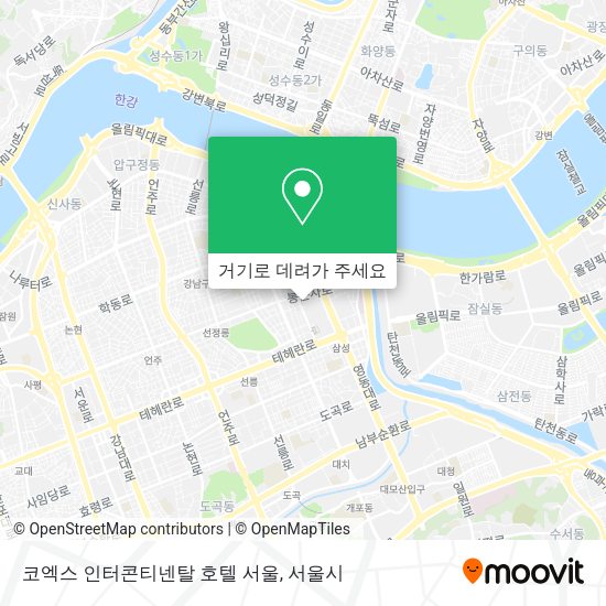 코엑스 인터콘티넨탈 호텔 서울 지도