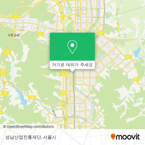 성남산업진흥재단 지도