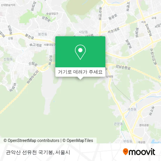 관악산 선유천 국기봉 지도