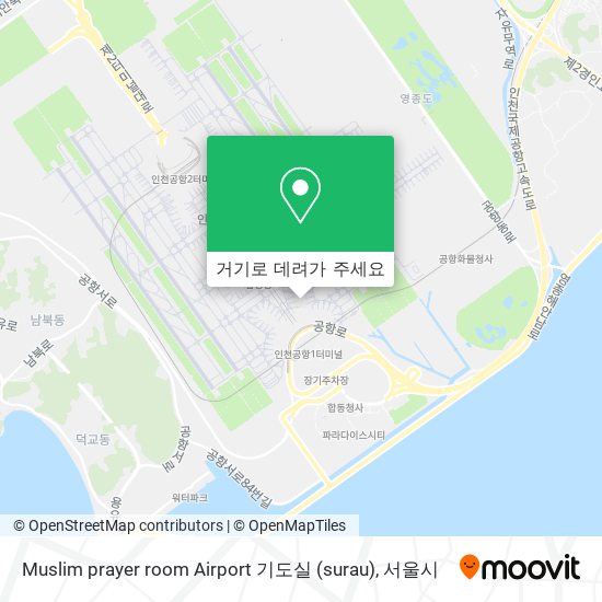 Muslim prayer room Airport 기도실 (surau) 지도