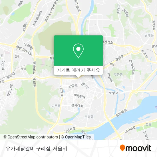 유가네닭갈비 구리점 지도