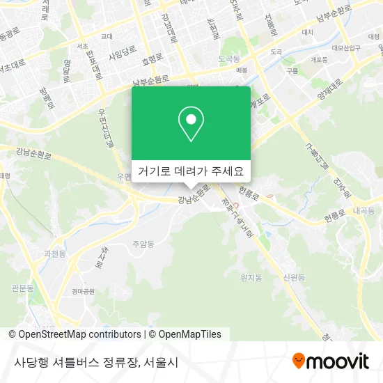 사당행 셔틀버스 정류장 지도