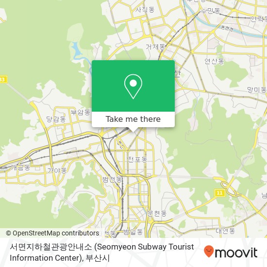 서면지하철관광안내소 (Seomyeon Subway Tourist Information Center) 지도