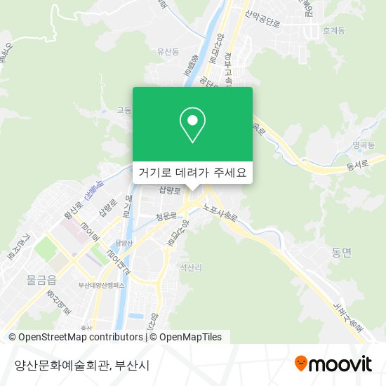 양산문화예술회관 지도