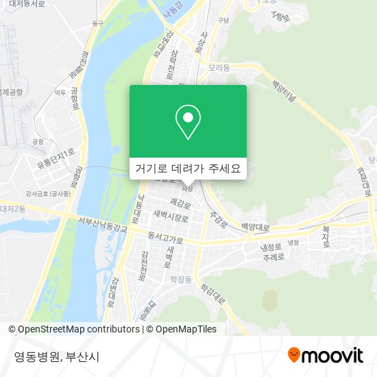 영동병원 지도