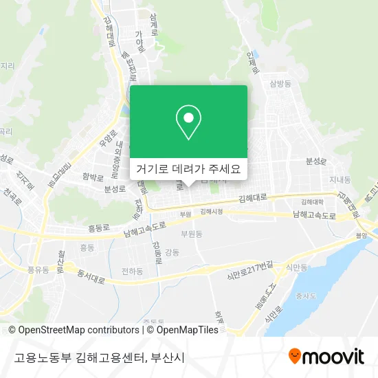 고용노동부 김해고용센터 지도