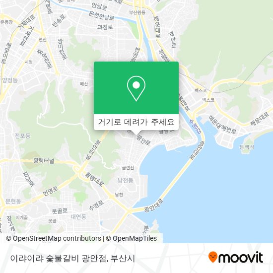 이랴이랴 숯불갈비 광안점 지도