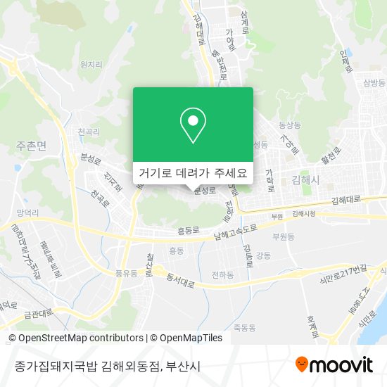 종가집돼지국밥 김해외동점 지도