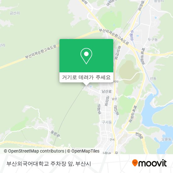 부산외국어대학교 주차장 앞 지도