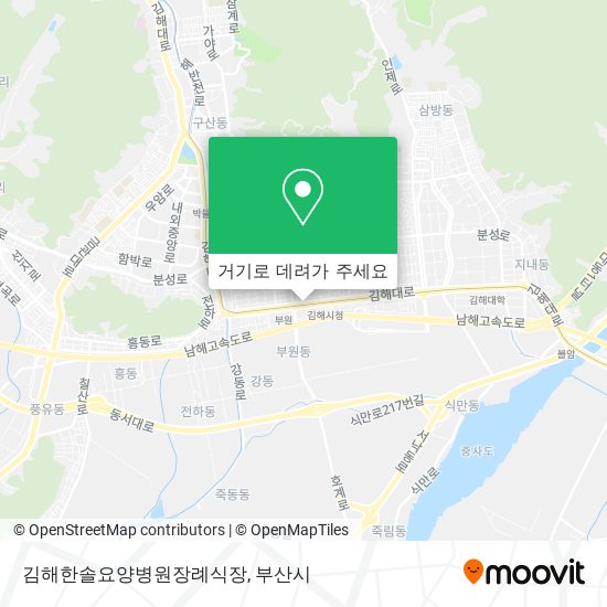 김해한솔요양병원장례식장 지도