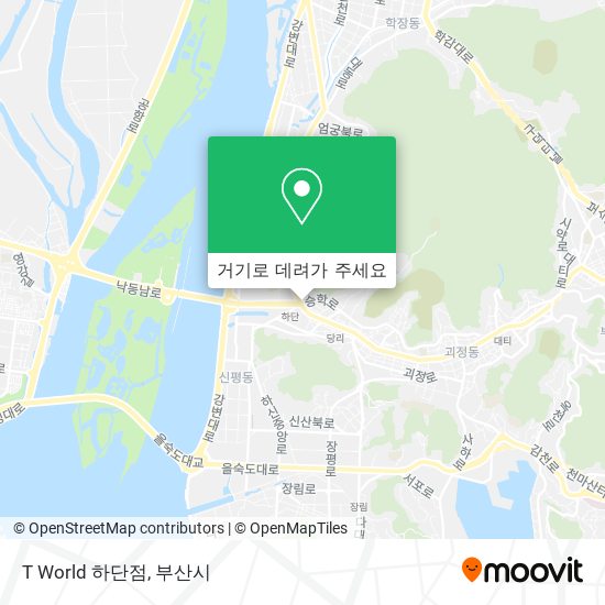 T World 하단점 지도