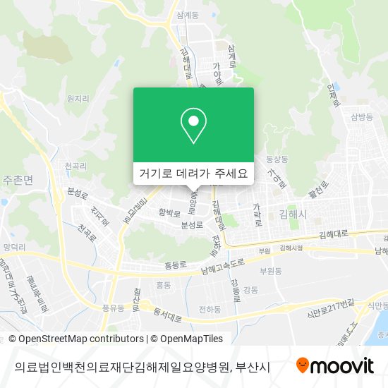 의료법인백천의료재단김해제일요양병원 지도
