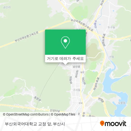 부산외국어대학교 교정 앞 지도