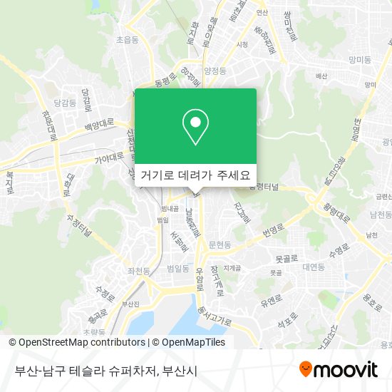 부산-남구 테슬라 슈퍼차저 지도