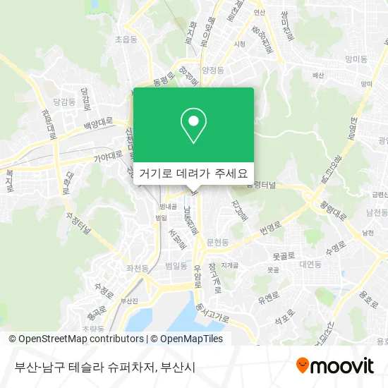 부산-남구 테슬라 슈퍼차저 지도