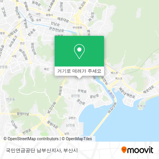 국민연금공단 남부산지사 지도