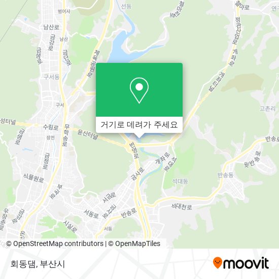 회동댐 지도