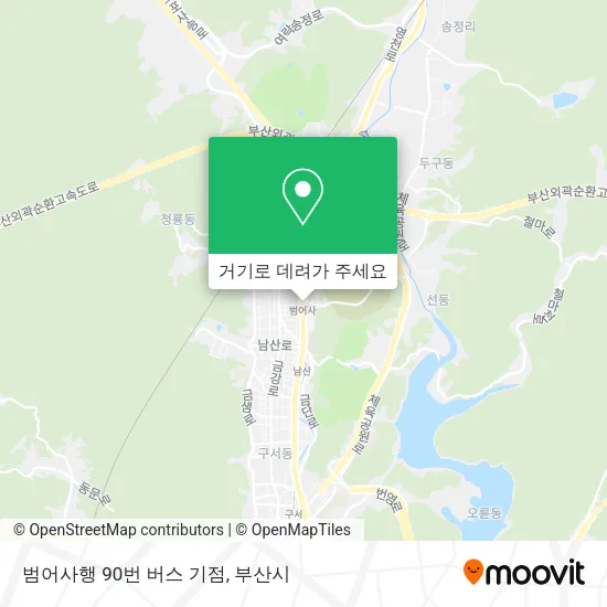 범어사행 90번 버스 기점 지도