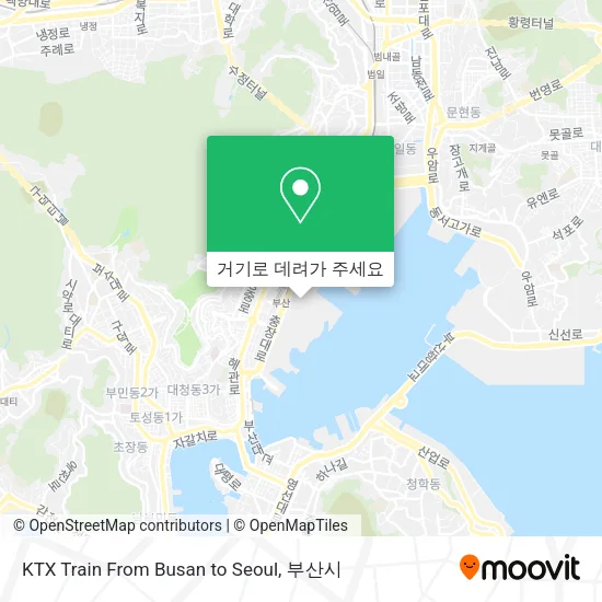 KTX Train From Busan to Seoul 지도