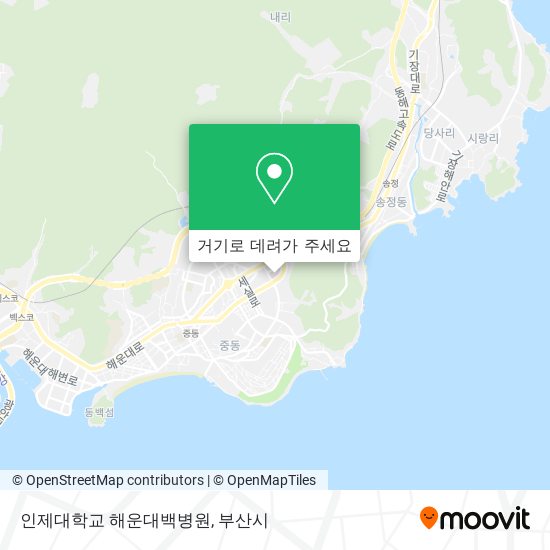 인제대학교 해운대백병원 지도