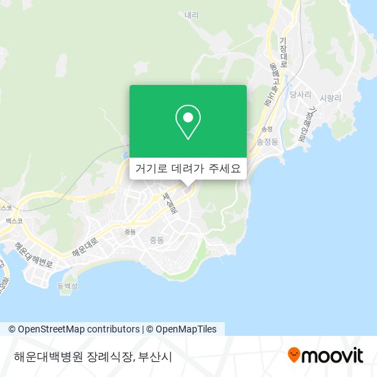 해운대백병원 장례식장 지도