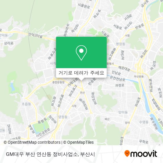 GM대우 부산 연산동 정비사업소 지도