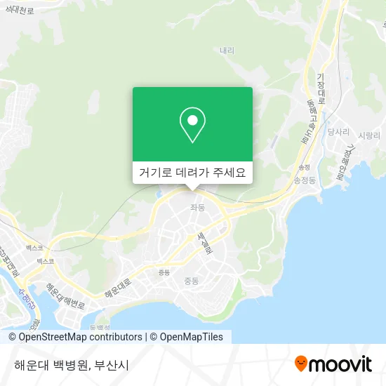해운대 백병원 지도