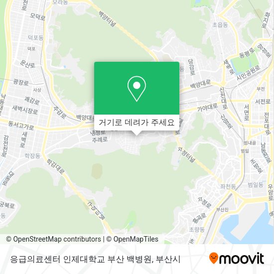 응급의료센터 인제대학교 부산 백병원 지도
