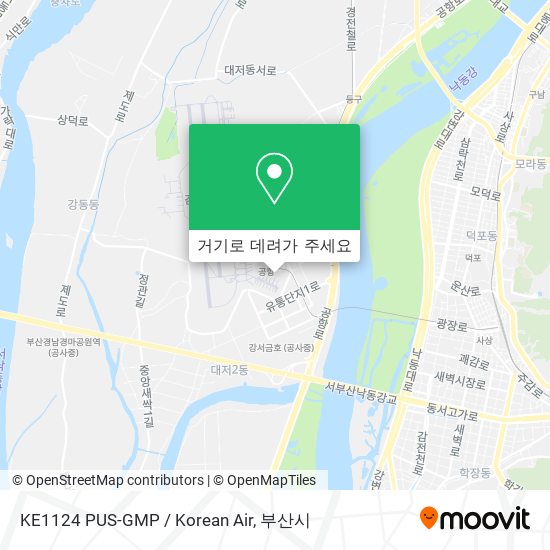 KE1124 PUS-GMP / Korean Air 지도
